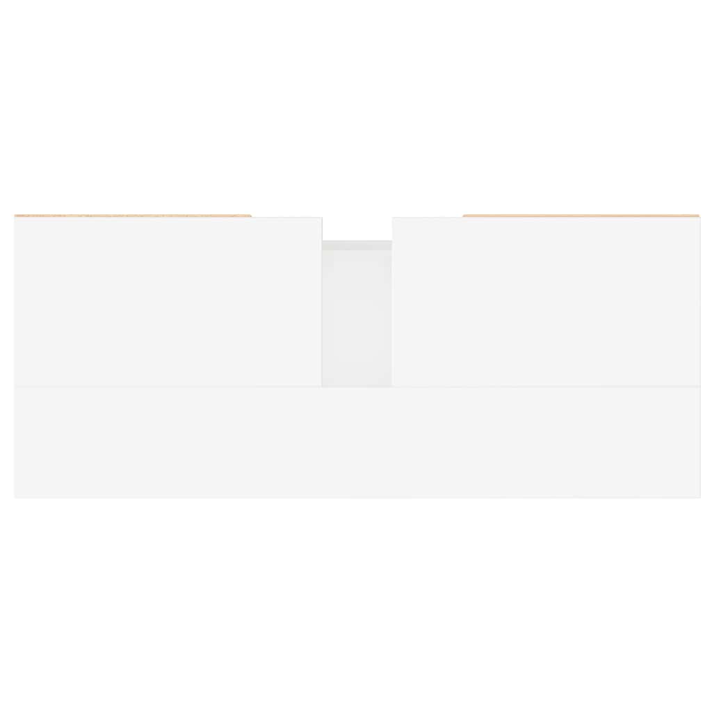 Armadietto Bagno Bianco Lucido 80x33x60cm in Legno Multistrato - homemem39