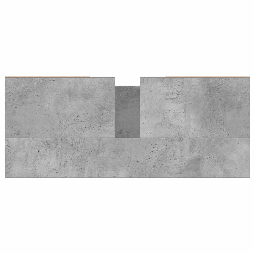 Armadietto da Bagno Grigio Cemento 80x33x60cm Legno Multistrato