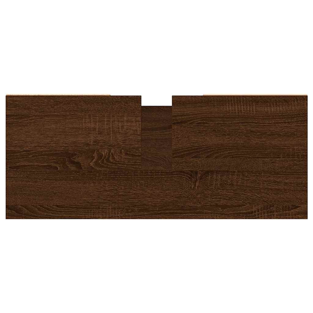 Armadietto Bagno Rovere Marrone 80x33x60cm in Legno Multistrato
