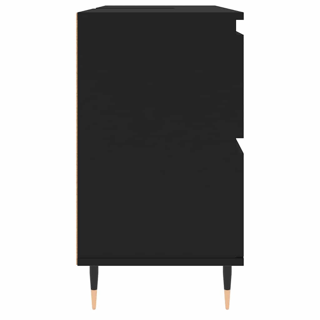 Mobile da Bagno Nero 80x33x60 cm in Legno Multistrato