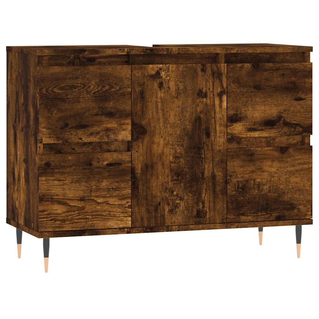 Armadietto Bagno Rovere Fumo 80x33x60 cm in Legno Multistrato | homemem39