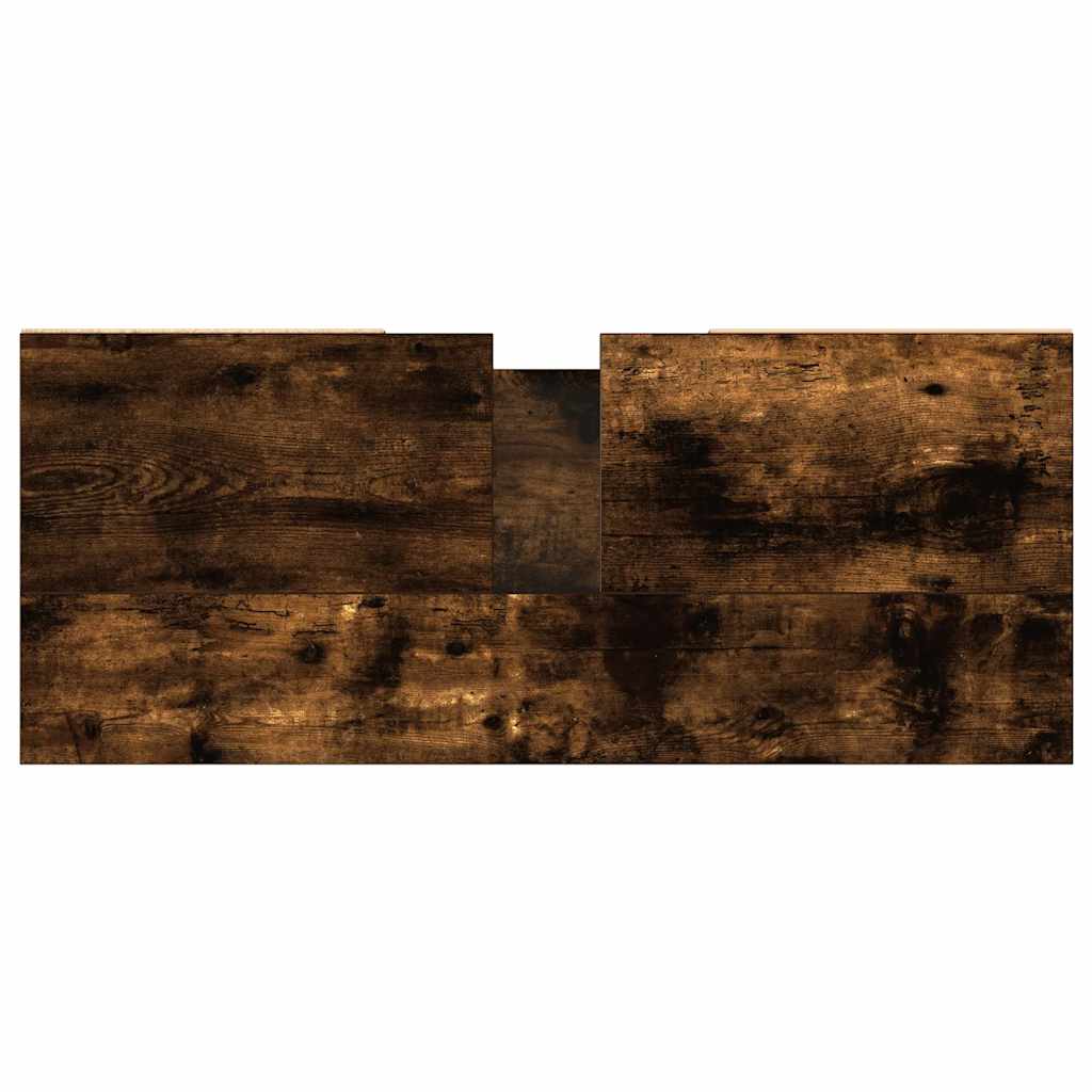 Armadietto Bagno Rovere Fumo 80x33x60 cm in Legno Multistrato