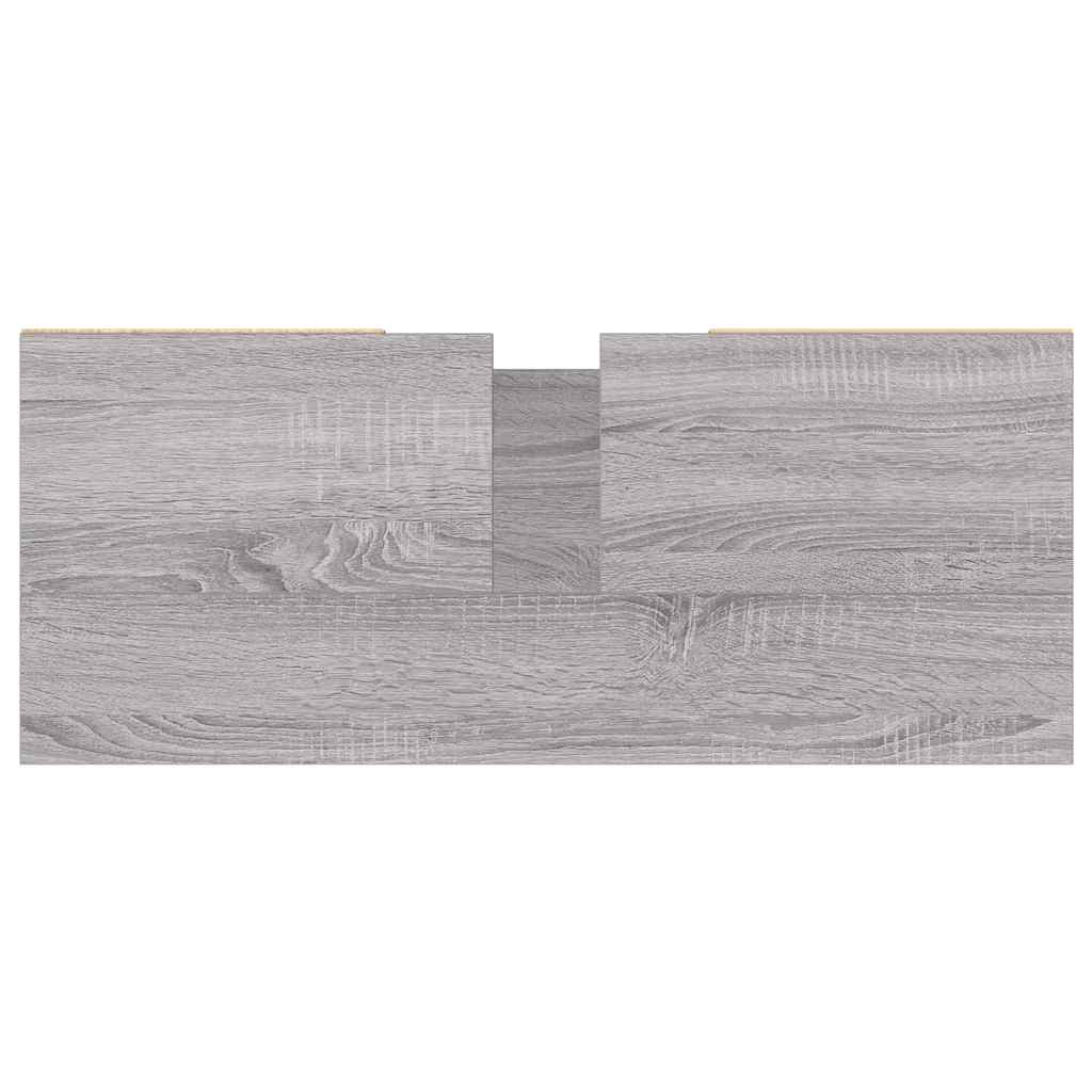 Mobile da Bagno Grigio Sonoma 80x33x60 cm in Legno Multistrato