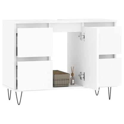 Mobile da Bagno Bianco 80x33x60 cm in Legno Multistrato