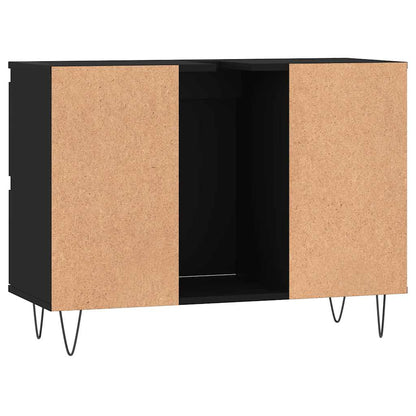 Mobile da Bagno Nero 80x33x60 cm in Legno Multistrato