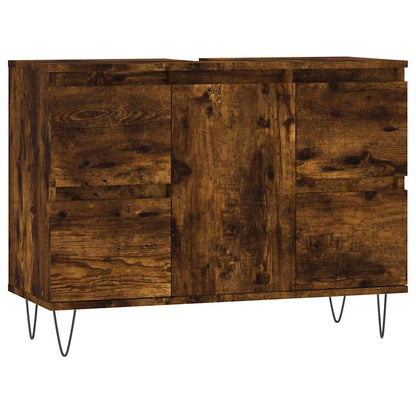 Armadietto Bagno Rovere Fumo 80x33x60 cm in Legno Multistrato | homemem39