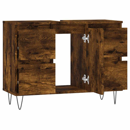 Armadietto Bagno Rovere Fumo 80x33x60 cm in Legno Multistrato | homemem39