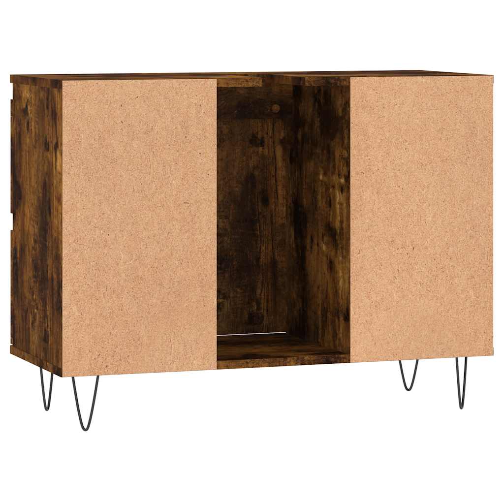 Armadietto Bagno Rovere Fumo 80x33x60 cm in Legno Multistrato | homemem39