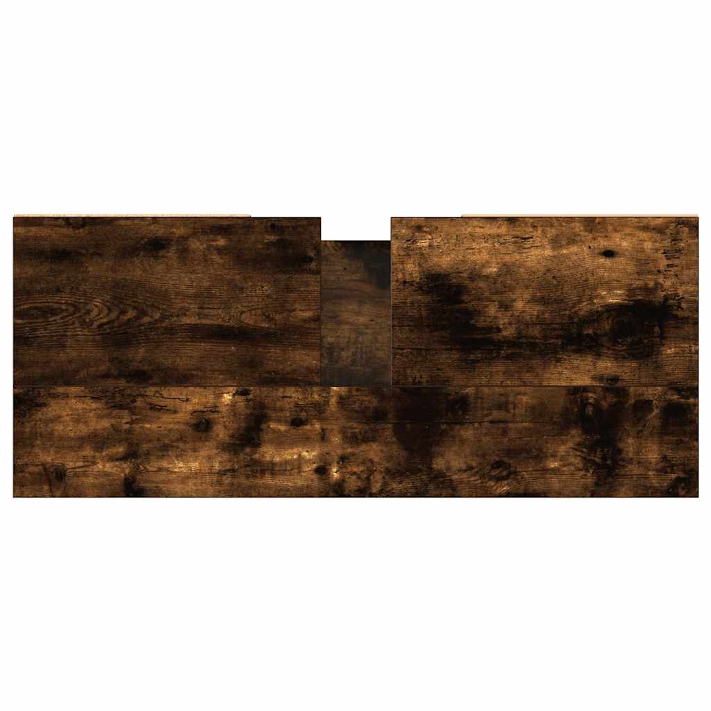 Armadietto Bagno Rovere Fumo 80x33x60 cm in Legno Multistrato