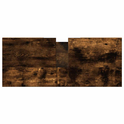 Armadietto Bagno Rovere Fumo 80x33x60 cm in Legno Multistrato