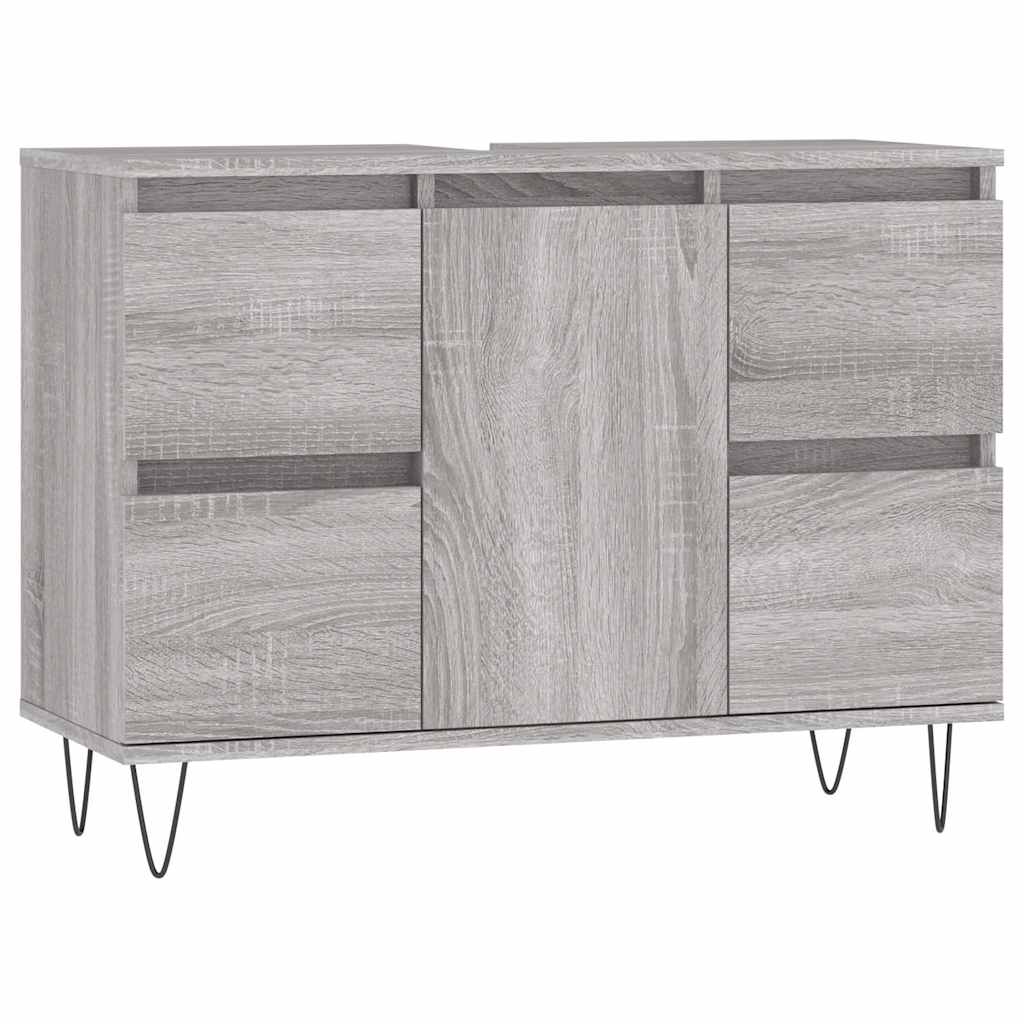 Mobile da Bagno Grigio Sonoma 80x33x60 cm in Legno Multistrato | homemem39