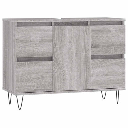 Mobile da Bagno Grigio Sonoma 80x33x60 cm in Legno Multistrato | homemem39