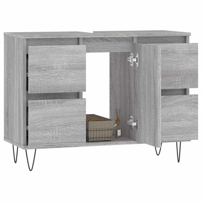 Mobile da Bagno Grigio Sonoma 80x33x60 cm in Legno Multistrato | homemem39