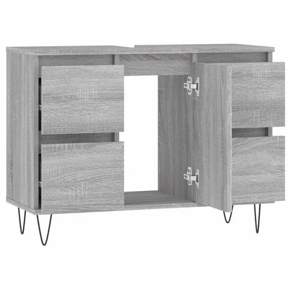 Mobile da Bagno Grigio Sonoma 80x33x60 cm in Legno Multistrato | homemem39