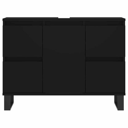 Mobile da Bagno Nero 80x33x60 cm in Legno Multistrato - homemem39
