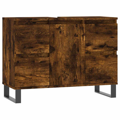 Armadietto Bagno Rovere Fumo 80x33x60 cm in Legno Multistrato | homemem39