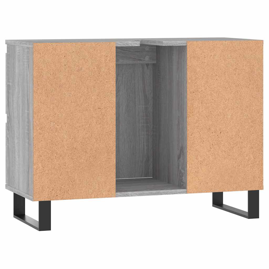 Mobile da Bagno Grigio Sonoma 80x33x60 cm in Legno Multistrato | homemem39