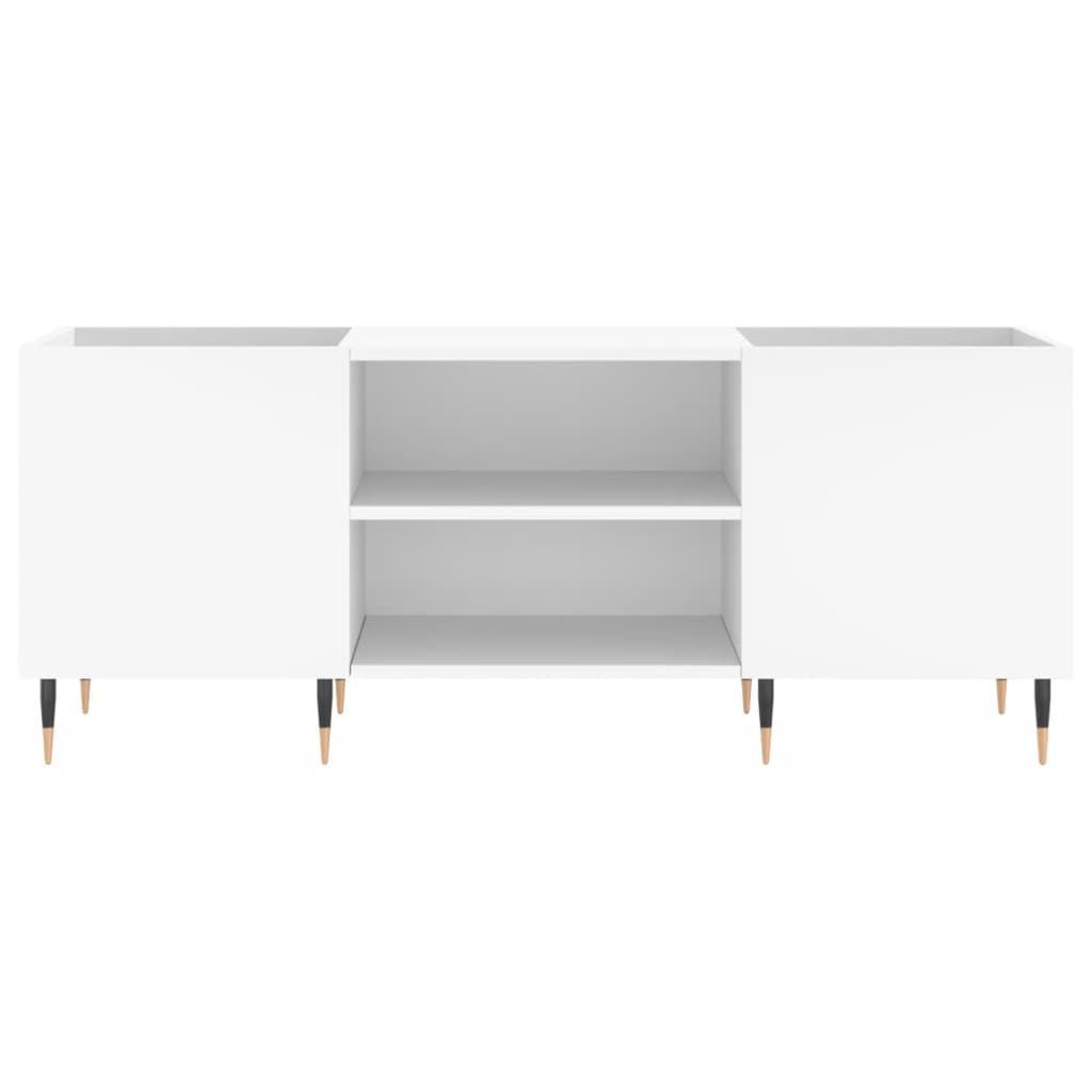 Mobile Porta Dischi Bianco 121x38x48 cm in Legno Multistrato