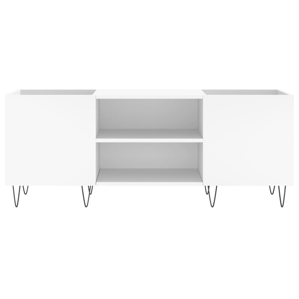 Mobile Porta Dischi Bianco 121x38x48 cm in Legno Multistrato