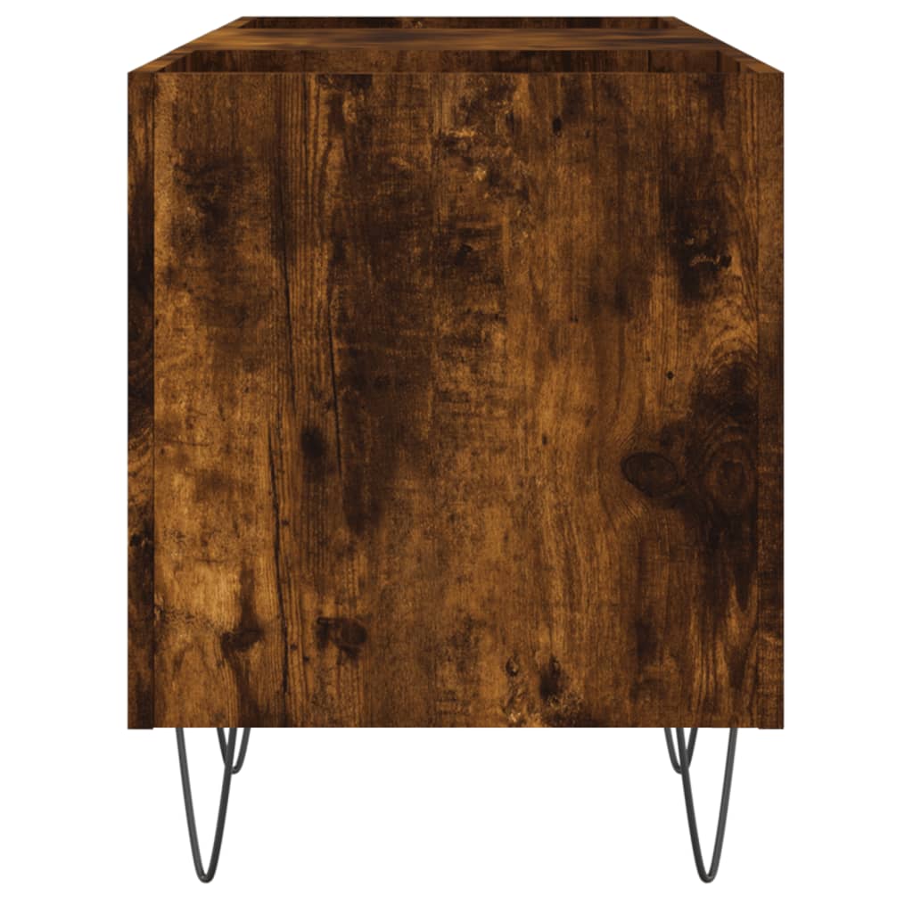 Mobile Porta Dischi Rovere Fumo 121x38x48 cm Legno Multistrato - homemem39