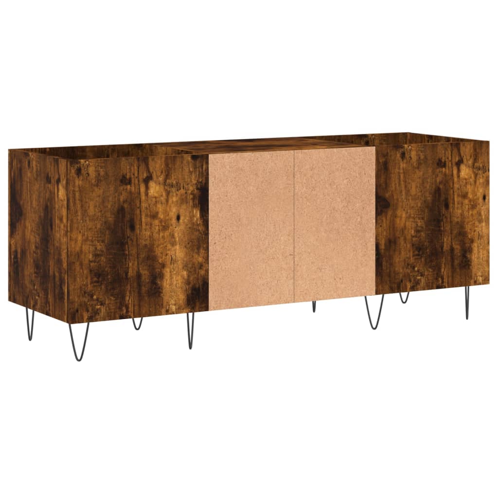Mobile Porta Dischi Rovere Fumo 121x38x48 cm Legno Multistrato - homemem39