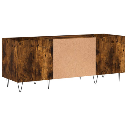 Mobile Porta Dischi Rovere Fumo 121x38x48 cm Legno Multistrato - homemem39