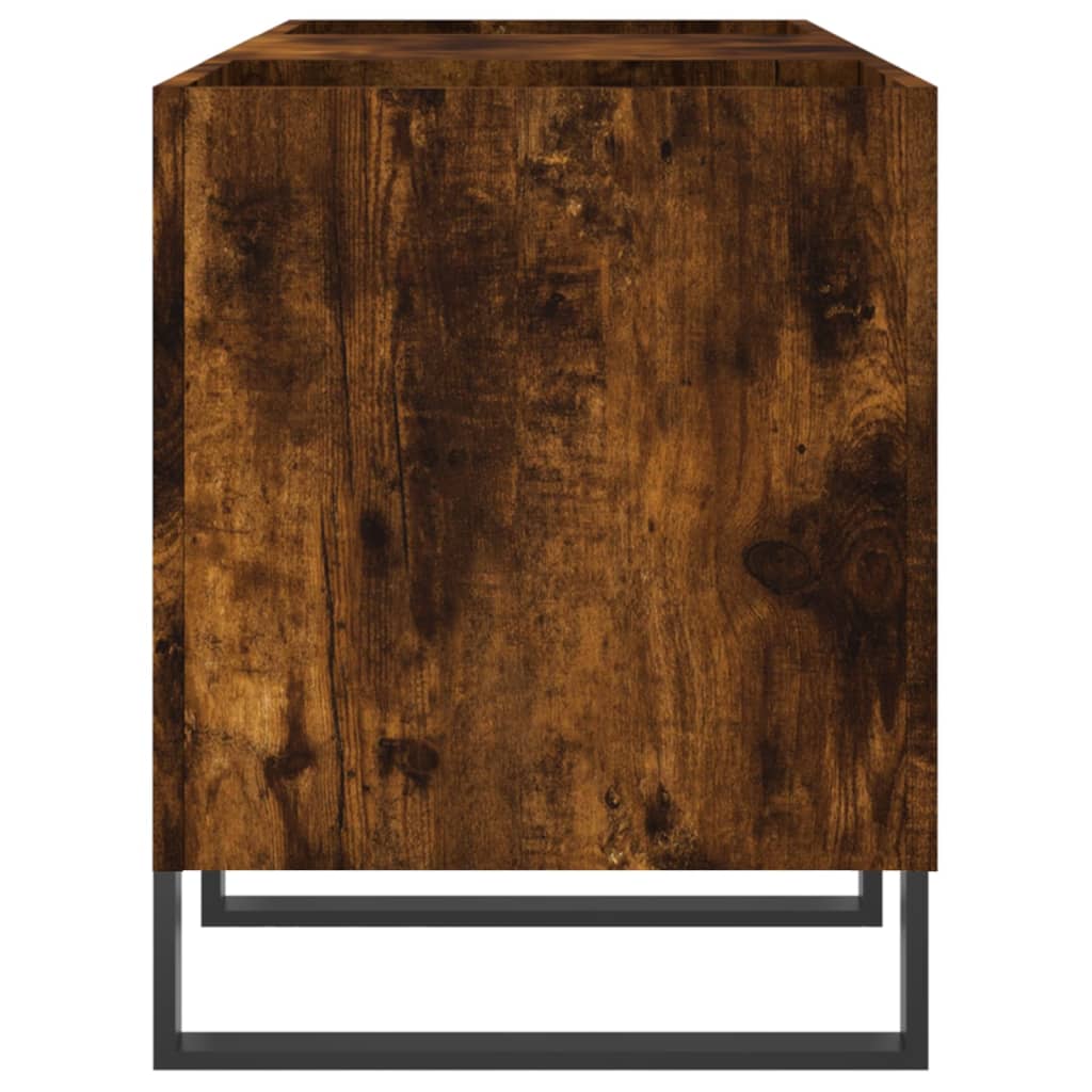 Mobile Porta Dischi Rovere Fumo 121x38x48 cm Legno Multistrato