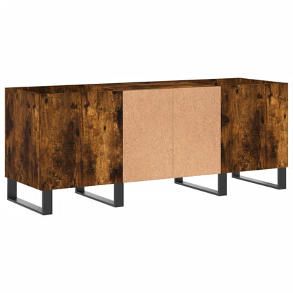 Mobile Porta Dischi Rovere Fumo 121x38x48 cm Legno Multistrato - homemem39