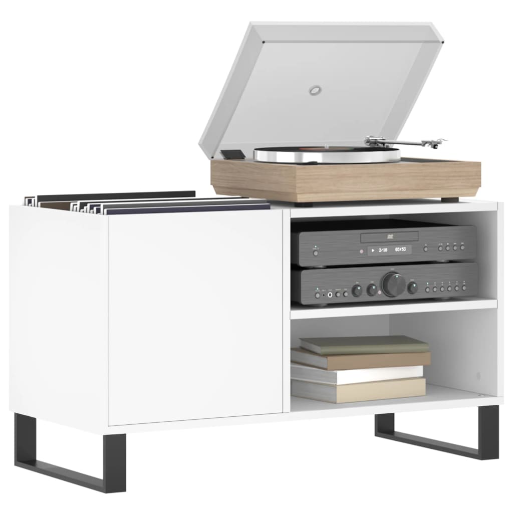 Mobile Porta Dischi Bianco 85x38x48 cm in Legno Multistrato | homemem39