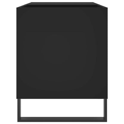 Mobile Porta Dischi Nero 85x38x48 cm in Legno Multistrato