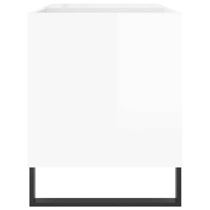 Mobile Porta Dischi Bianco Lucido 85x38x48 cm Legno Multistrato | homemem39