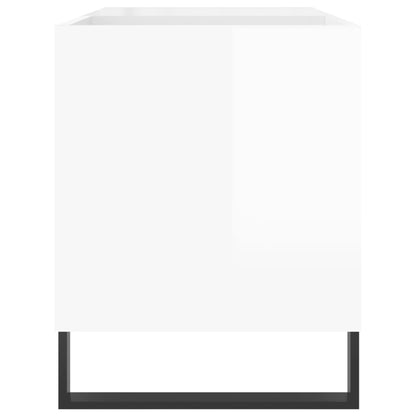 Mobile Porta Dischi Bianco Lucido 85x38x48 cm Legno Multistrato - homemem39