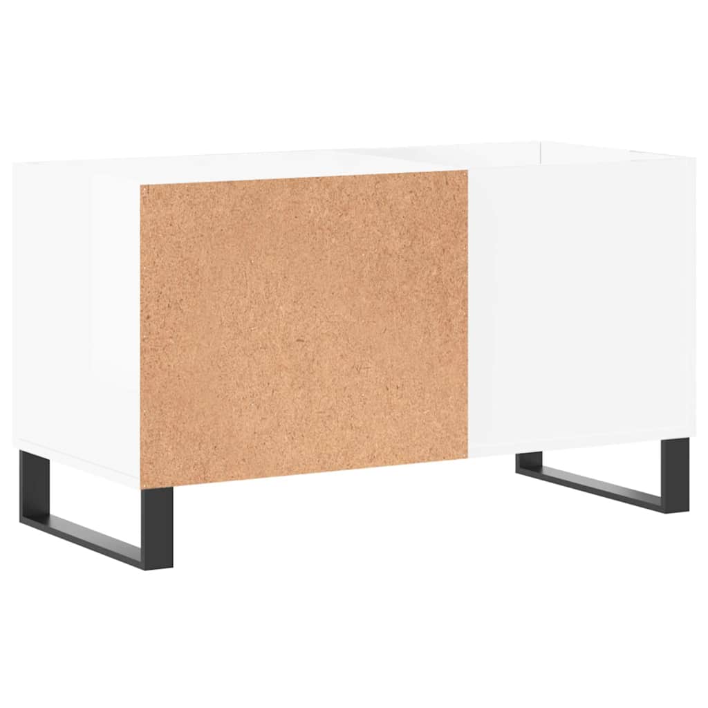Mobile Porta Dischi Bianco Lucido 85x38x48 cm Legno Multistrato | homemem39