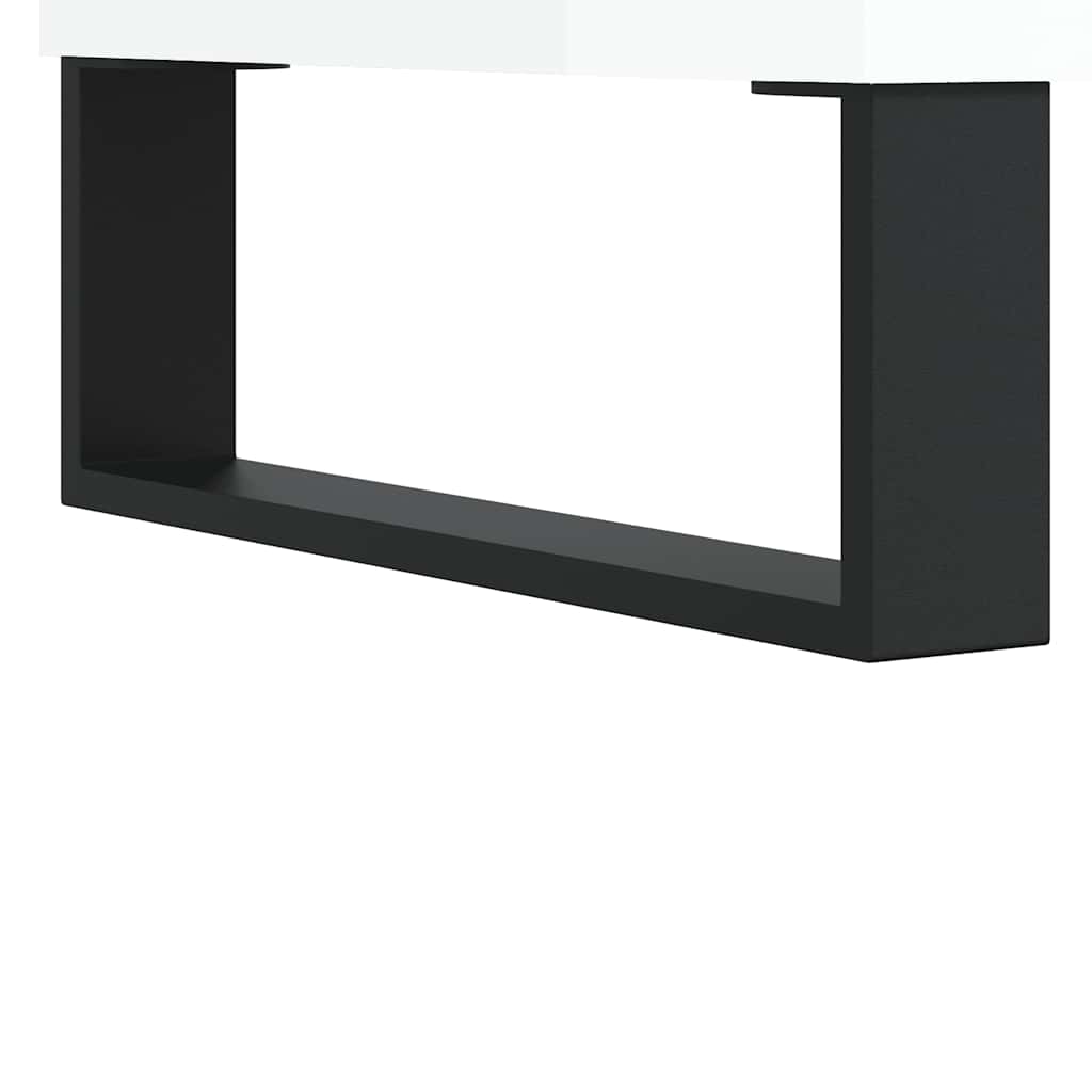 Mobile Porta Dischi Bianco Lucido 85x38x48 cm Legno Multistrato | homemem39