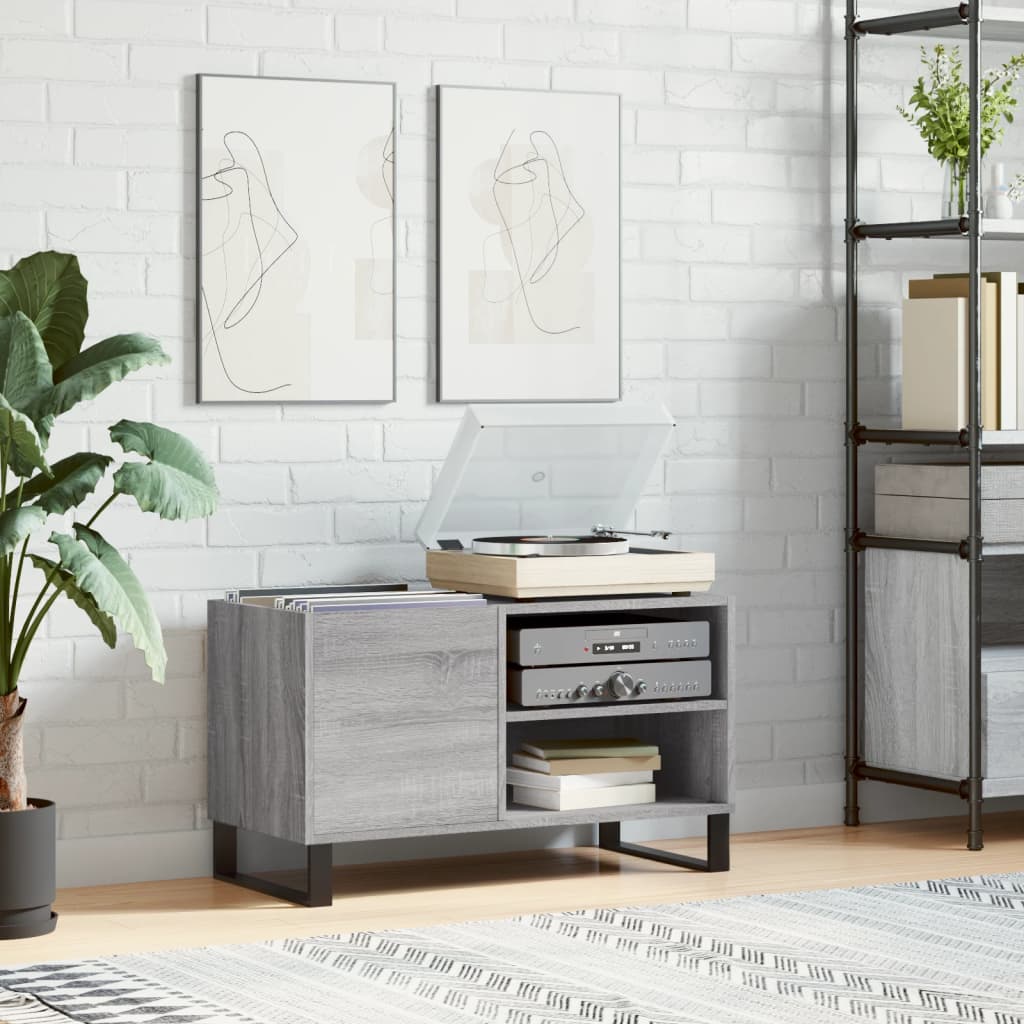 Mobile Porta Dischi Grigio Sonoma 85x38x48 cm Legno Multistrato | homemem39