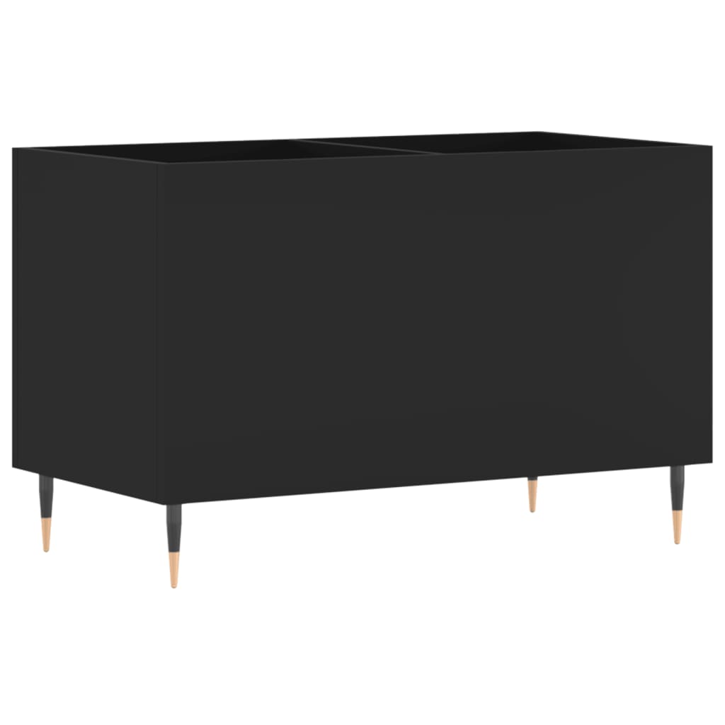 Mobile Porta Dischi Nero 74,5x38x48 cm in Legno Multistrato