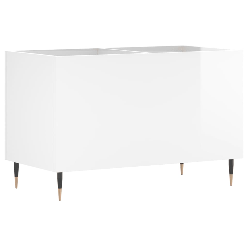 Mobile Porta Dischi Bianco Lucido 74,5x38x48 Legno Multistrato | homemem39