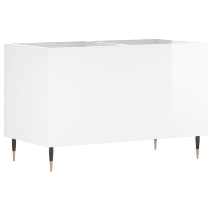 Mobile Porta Dischi Bianco Lucido 74,5x38x48 Legno Multistrato | homemem39
