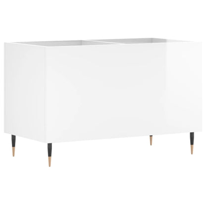 Mobile Porta Dischi Bianco Lucido 74,5x38x48 Legno Multistrato | homemem39