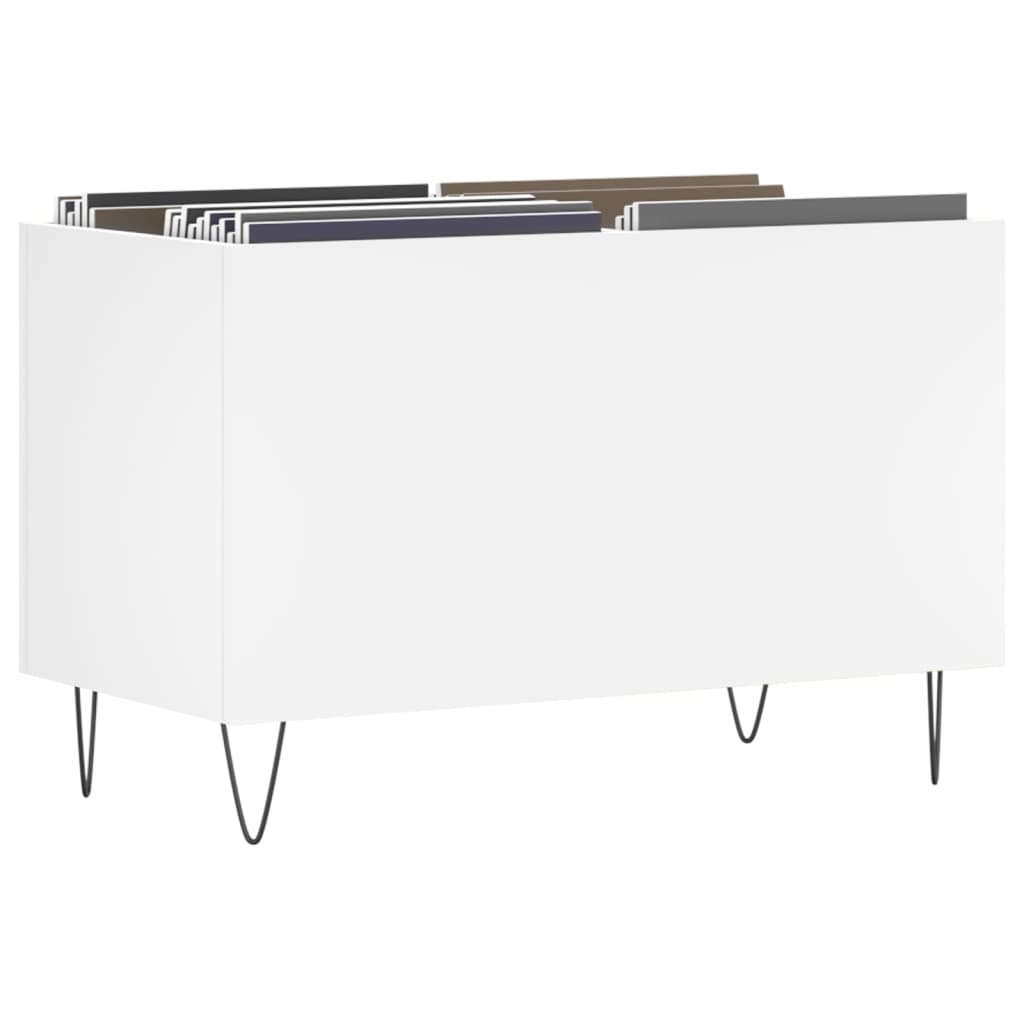 Mobile Porta Dischi Bianco 74,5x38x48 cm in Legno Multistrato