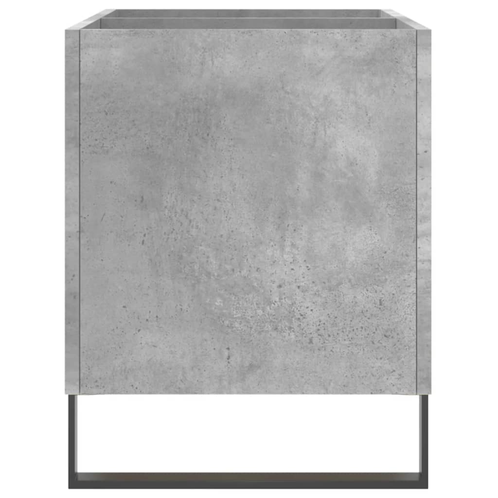 Mobile Porta Dischi Grigio Cemento 74,5x38x48 Legno Multistrato