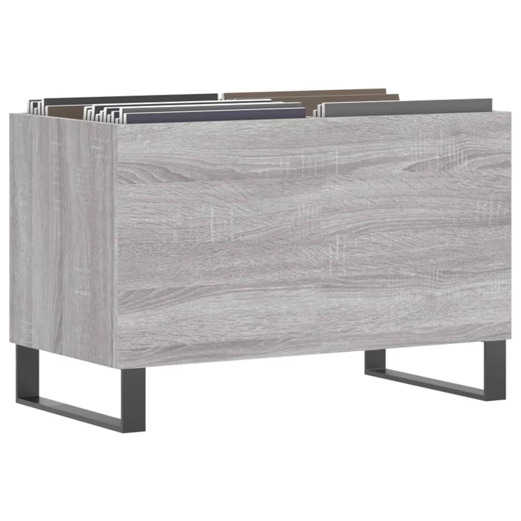 Mobile Porta Dischi Grigio Sonoma 74,5x38x48 Legno Multistrato