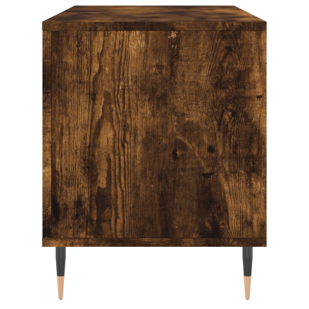 Mobile Porta Dischi Rovere Fumo 100x38x48 cm Legno Multistrato - homemem39