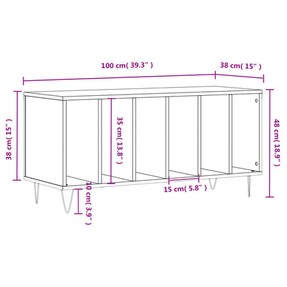 Mobile Porta Dischi Rovere Sonoma 100x38x48cm Legno Multistrato - homemem39