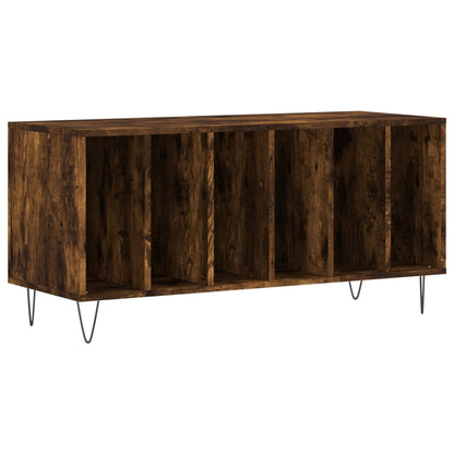 Mobile Porta Dischi Rovere Fumo 100x38x48 cm Legno Multistrato - homemem39