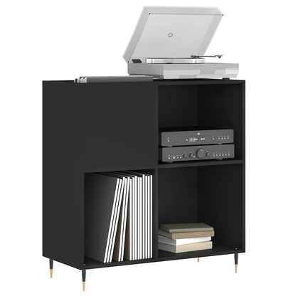 Mobile Porta Dischi Nero 84,5x38x89 cm in Legno Multistrato