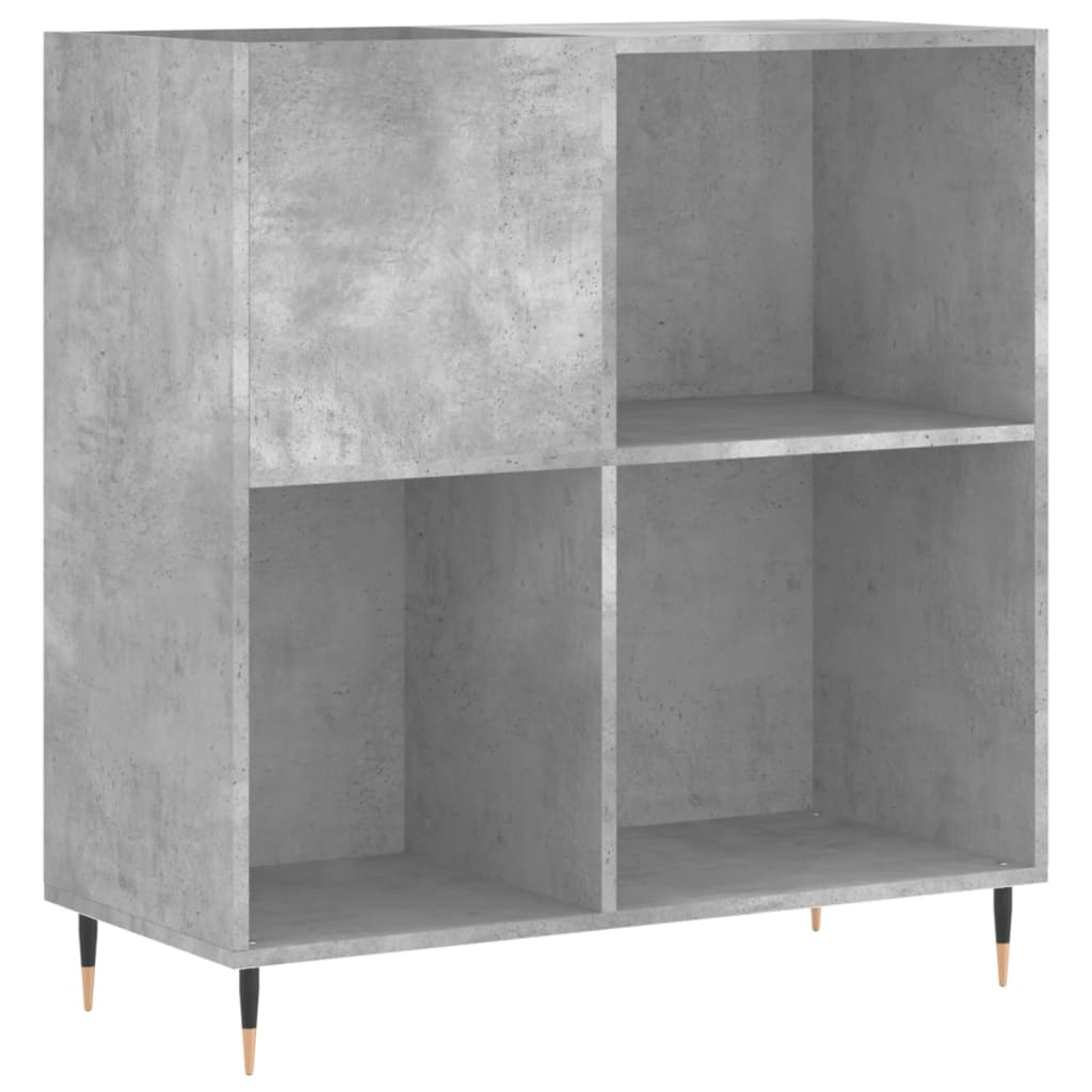 Mobile Porta Dischi Grigio Cemento 84,5x38x89 Legno Multistrato