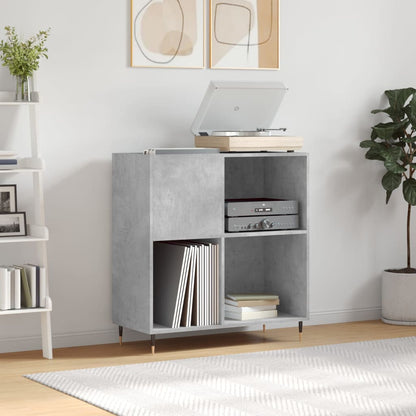 Mobile Porta Dischi Grigio Cemento 84,5x38x89 Legno Multistrato