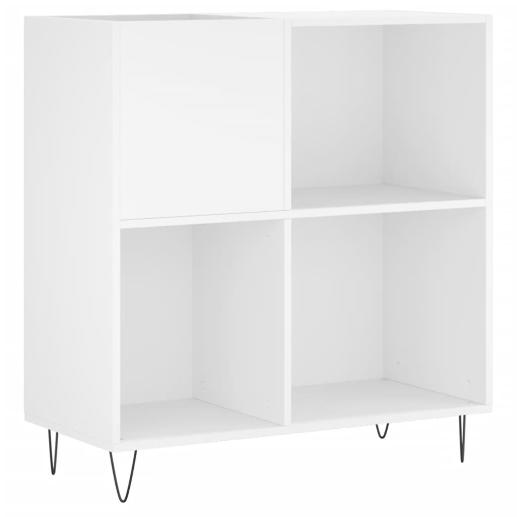 Mobile Porta Dischi Bianco 84,5x38x89 cm in Legno Multistrato