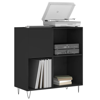 Mobile Porta Dischi Nero 84,5x38x89 cm in Legno Multistrato